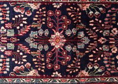 Vintage Hamedan Hand-Knotted Persian Wool Runner Rug