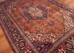 Vintage Tabriz Hand-Knotted Wool Persian Rug