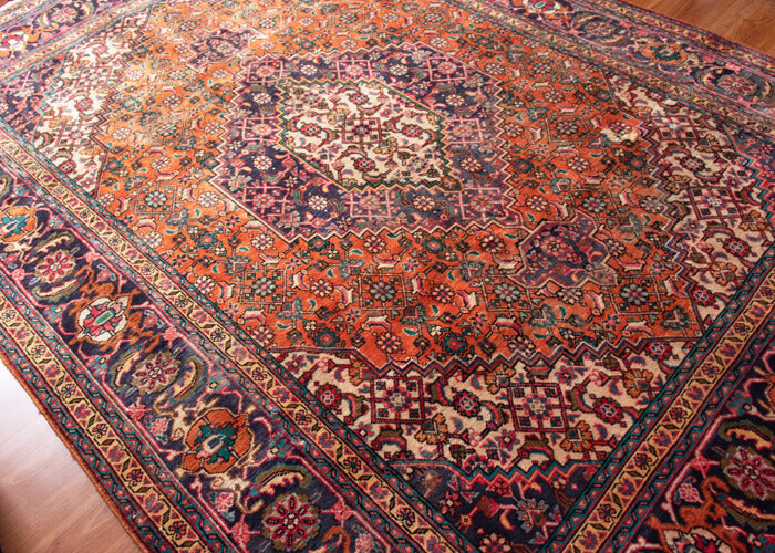 Vintage Tabriz Hand-Knotted Wool Persian Rug