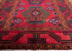 Vintage Baluch Hand-Knotted Wool Persian Rug