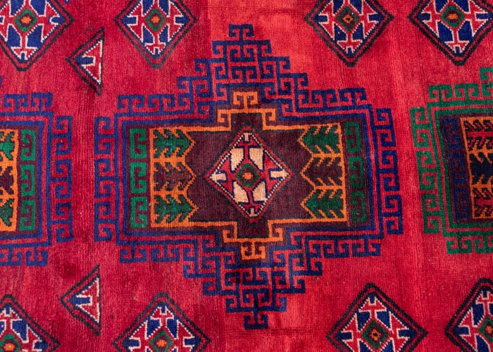 Vintage Baluch Hand-Knotted Wool Persian Rug