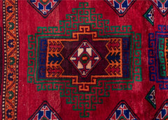 Vintage Baluch Hand-Knotted Wool Persian Rug