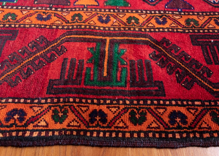 Vintage Baluch Hand-Knotted Wool Persian Rug
