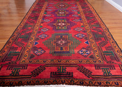 Vintage Baluch Hand-Knotted Wool Persian Rug