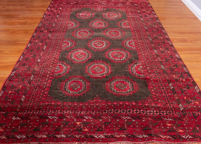 Vintage Baluch Hand-Knotted Wool Persian Rug