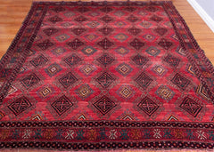 Vintage Baluch Hand-Knotted Wool Persian Rug