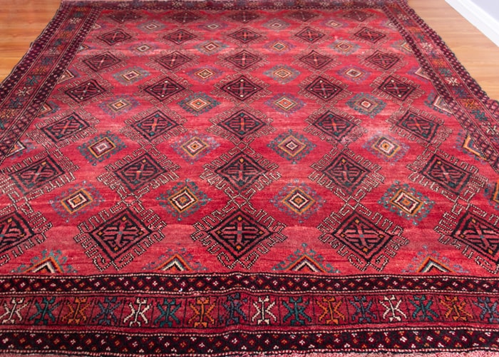 Vintage Baluch Hand-Knotted Wool Persian Rug
