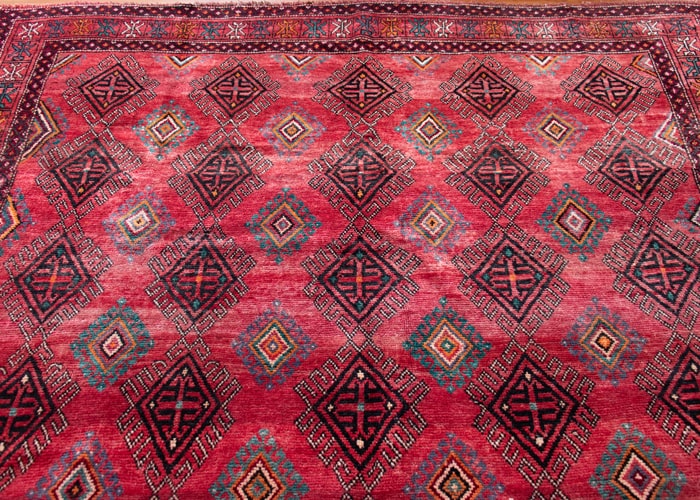 Vintage Baluch Hand-Knotted Wool Persian Rug