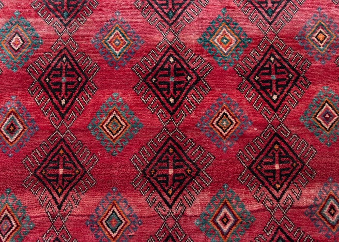 Vintage Baluch Hand-Knotted Wool Persian Rug