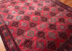 Vintage Baluch Hand-Knotted Wool Persian Rug