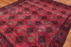 Vintage Baluch Hand-Knotted Wool Persian Rug