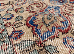 Vintage Hand-Knotted Distressed Turkish Rug