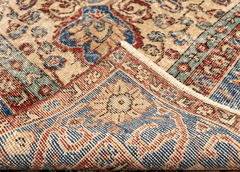 Vintage Hand-Knotted Distressed Turkish Rug