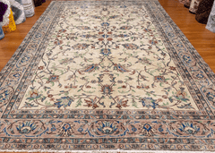 Vintage Hand-Knotted Distressed Turkish Rug