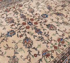 Vintage Hand-Knotted Distressed Turkish Rug