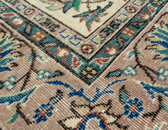 Vintage Hand-Knotted Distressed Turkish Rug