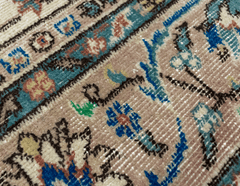 Vintage Hand-Knotted Distressed Turkish Rug