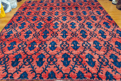 Vintage Hand-Knotted Distressed Turkish Rug