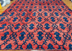 Vintage Hand-Knotted Distressed Turkish Rug