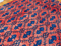 Vintage Hand-Knotted Distressed Turkish Rug