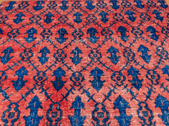 Vintage Hand-Knotted Distressed Turkish Rug