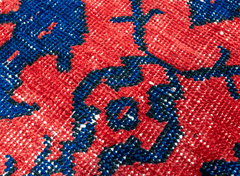 Vintage Hand-Knotted Distressed Turkish Rug