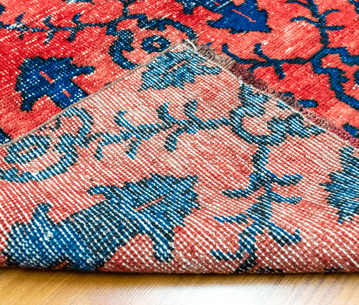 Vintage Hand-Knotted Distressed Turkish Rug