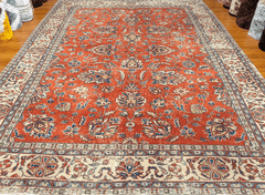 Vintage Hand-Knotted Distressed Turkish Rug