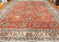 Vintage Hand-Knotted Distressed Turkish Rug