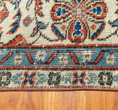 Vintage Hand-Knotted Distressed Turkish Rug