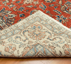 Vintage Hand-Knotted Distressed Turkish Rug