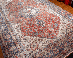 Vintage Hand-Knotted Distressed Turkish Rug