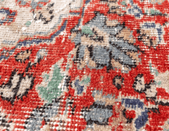 Vintage Hand-Knotted Distressed Turkish Rug