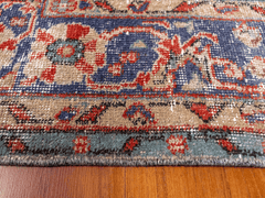 Vintage Hand-Knotted Distressed Turkish Rug