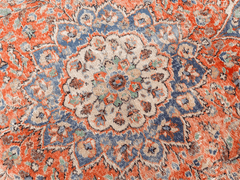 Vintage Hand-Knotted Distressed Turkish Rug