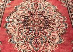 Vintage Hand-Knotted Distressed Turkish Rug