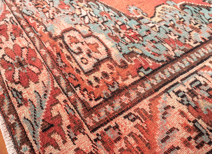 Vintage Hand-Knotted Distressed Turkish Rug