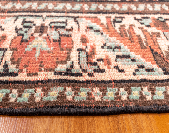 Vintage Hand-Knotted Distressed Turkish Rug