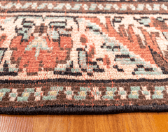 Vintage Hand-Knotted Distressed Turkish Rug