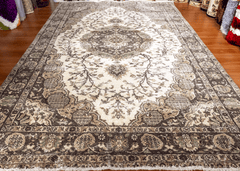 Vintage Hand-Knotted Distressed Turkish Rug