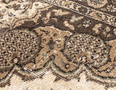 Vintage Hand-Knotted Distressed Turkish Rug