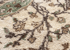 Vintage Hand-Knotted Distressed Turkish Rug