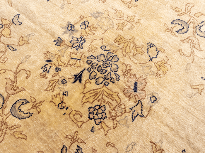 Vintage Hand-Knotted Distressed Turkish Rug