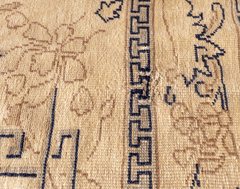 Vintage Hand-Knotted Distressed Turkish Rug