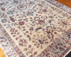 Vintage Hand-Knotted Distressed Turkish Rug