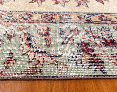 Vintage Hand-Knotted Distressed Turkish Rug