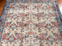Vintage Hand-Knotted Distressed Turkish Rug