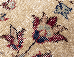 Vintage Hand-Knotted Distressed Turkish Rug