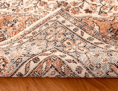 Vintage Hand-Knotted Distressed Turkish Rug