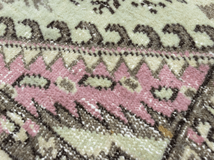 Vintage Hand-Knotted Distressed Turkish Rug